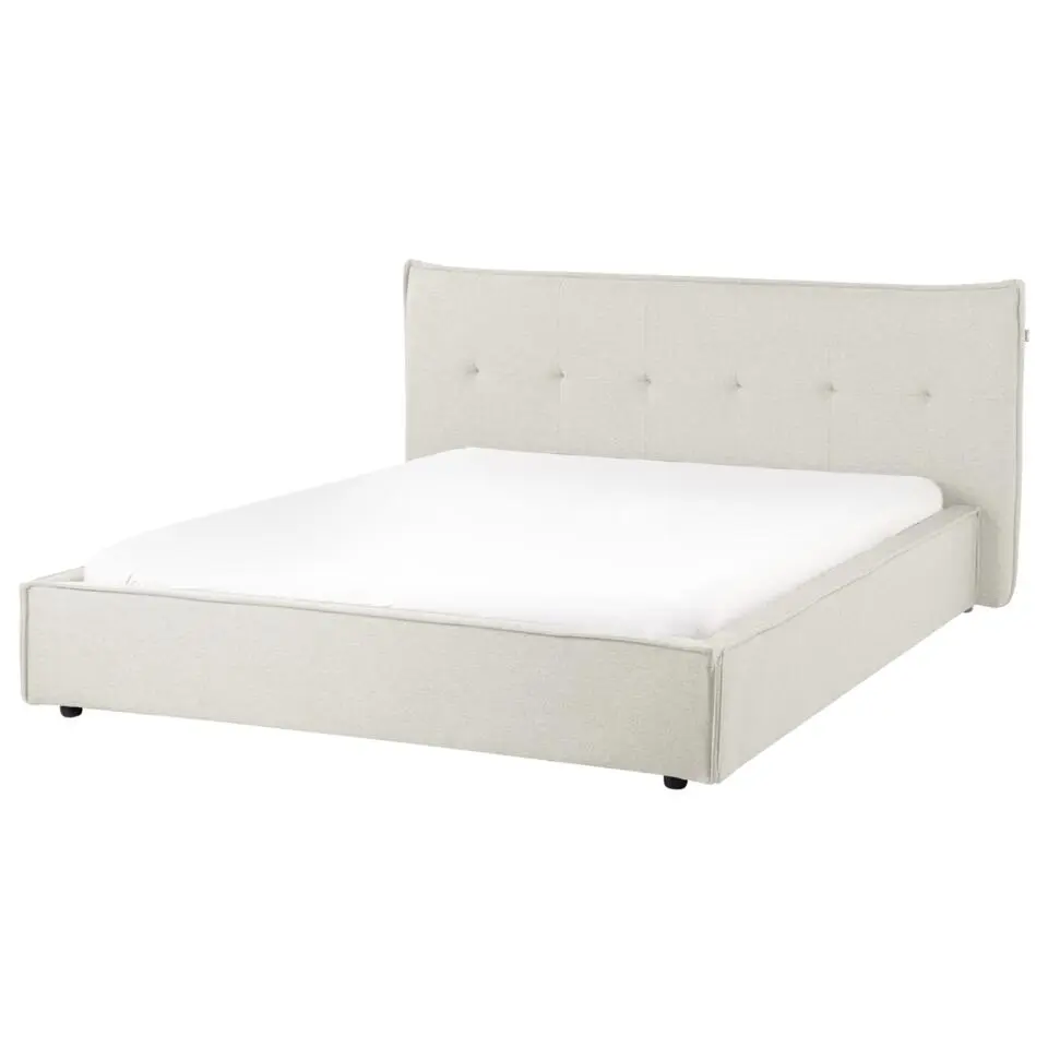 LESTRE - Tweepersoonsbed - Gebroken wit - 160 x 200 cm - Linnen