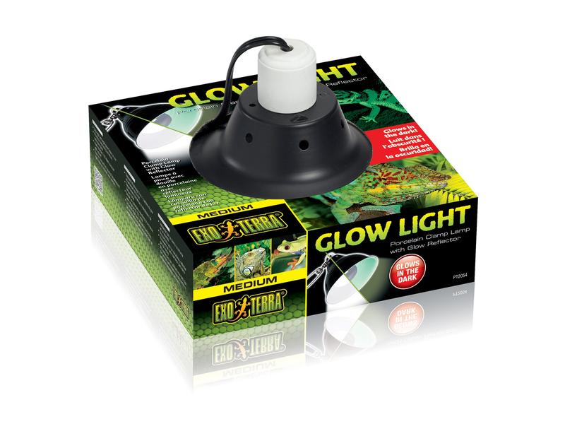 Exo Terra Klemmlampe Glow Light M, Ø 21 cm Porzellan-Klemmlampe mit Leuchtreflektor
