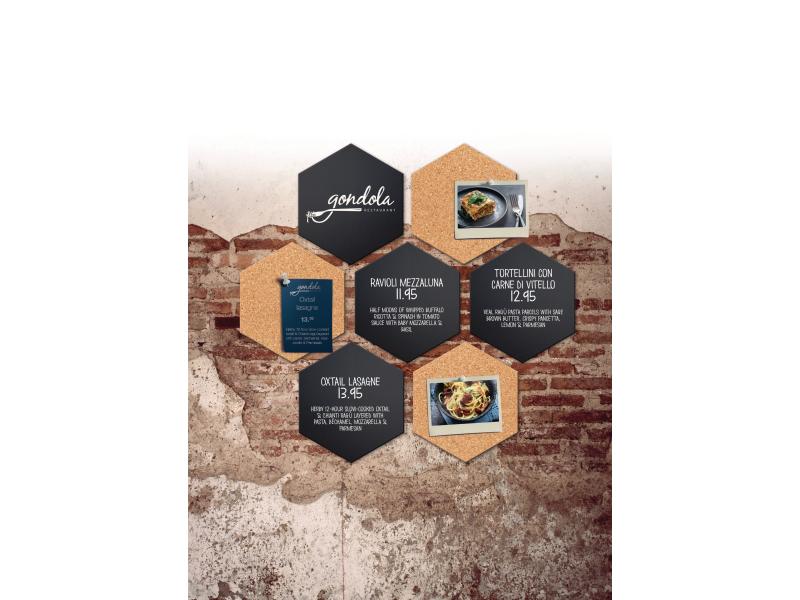 Securit Comboboard Silhouette Hexagon 7Stk.   Kreidetafel, Kreidetafel
