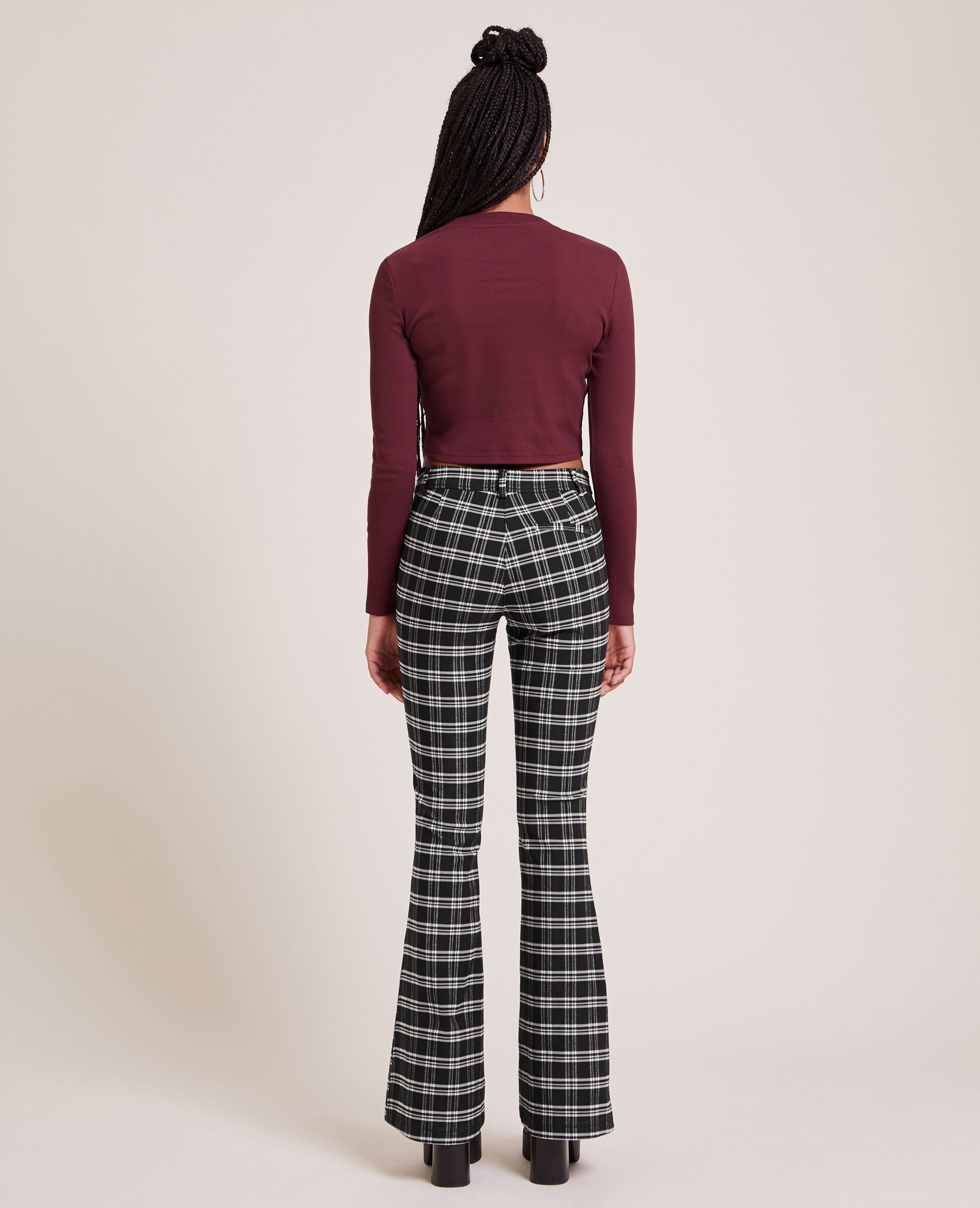 Pantalon flare taille haute - Noir