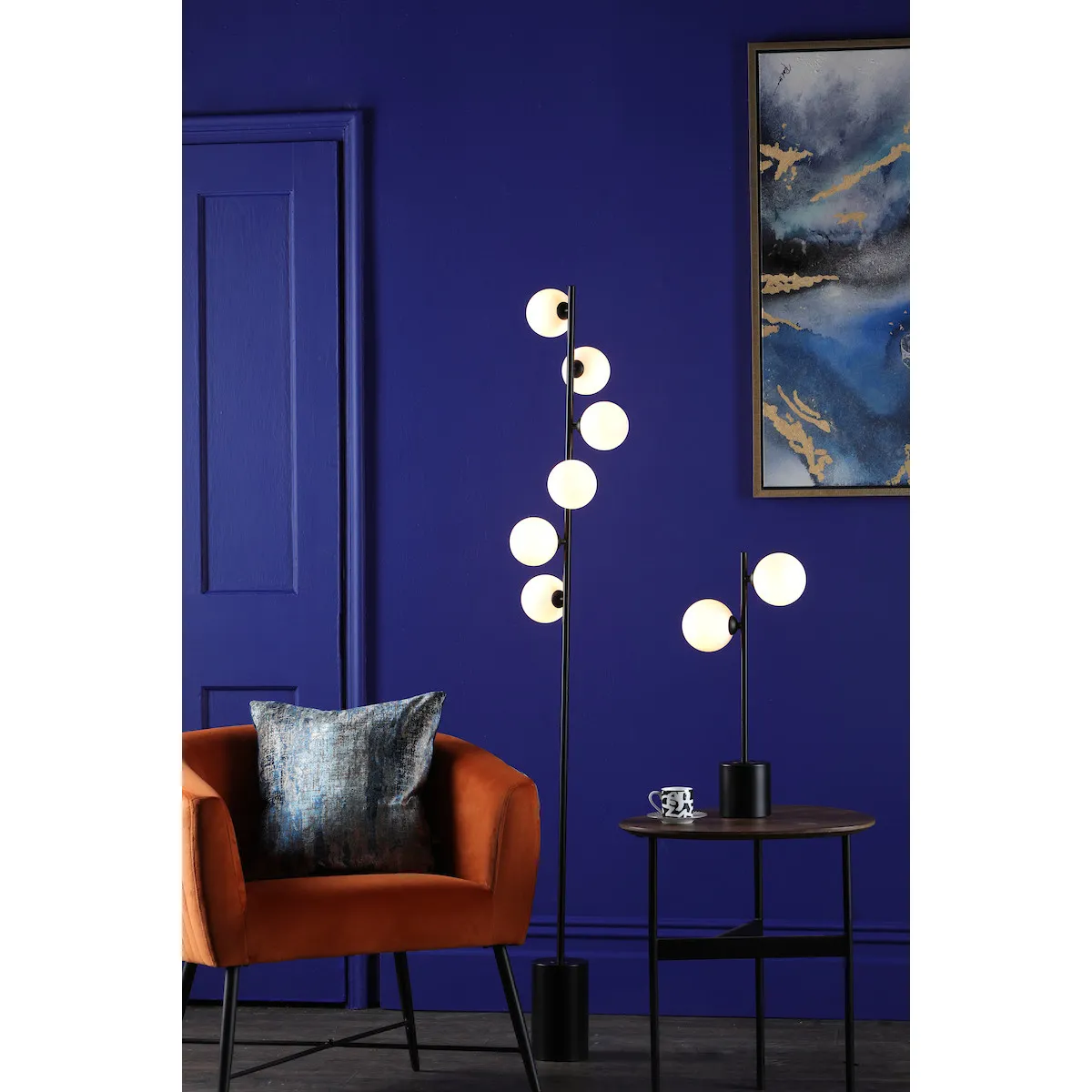 Lumière Dar Spiral Lampadaire - Noir/Opale