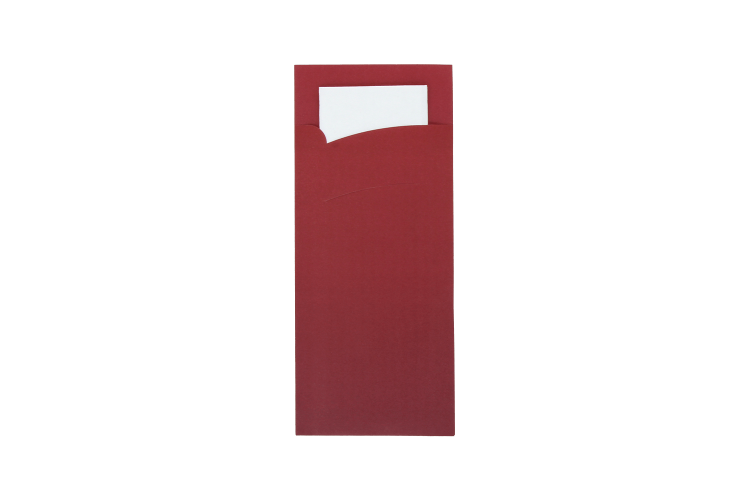 Bestekzakje pochette bordeaux met wit servet