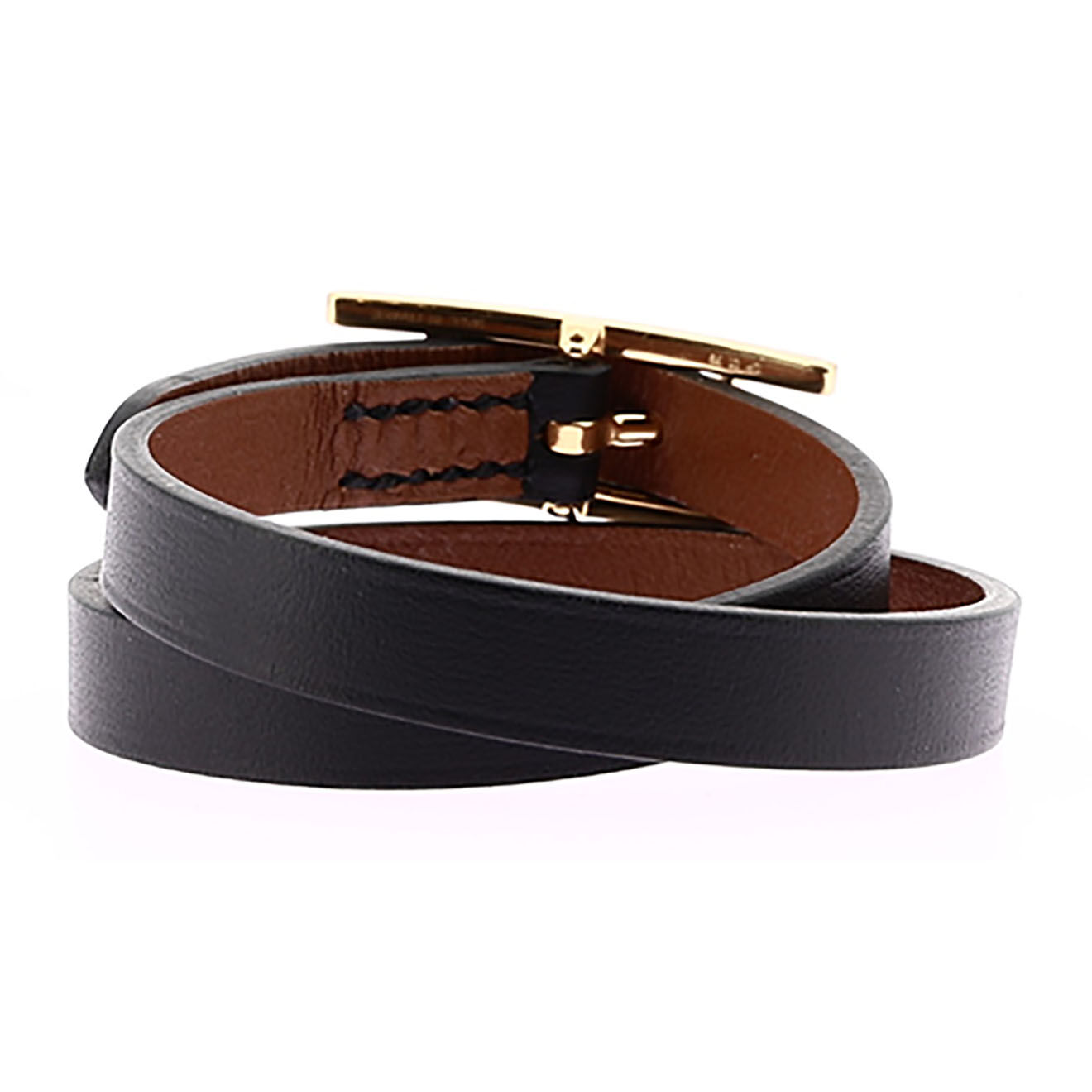 Hermès Bracelet Behapi Hermès en Cuir noir/marron Etat: Parfait état