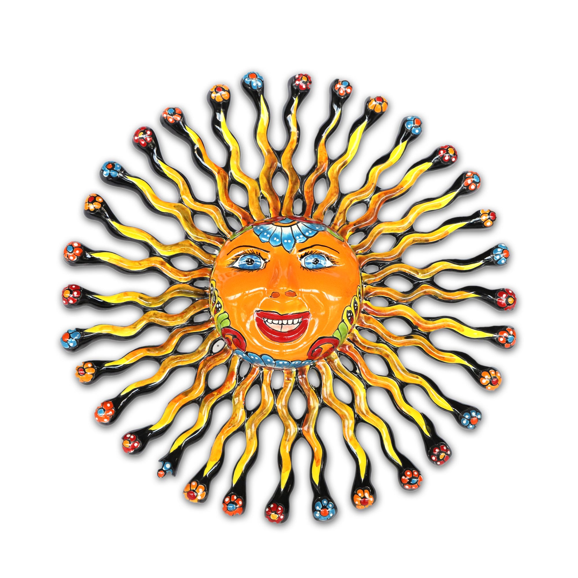 Keramik-Wandschmuck 'Rayos', multicolor, Ø 42 cm, L 5 cm von fischer's lagerhaus