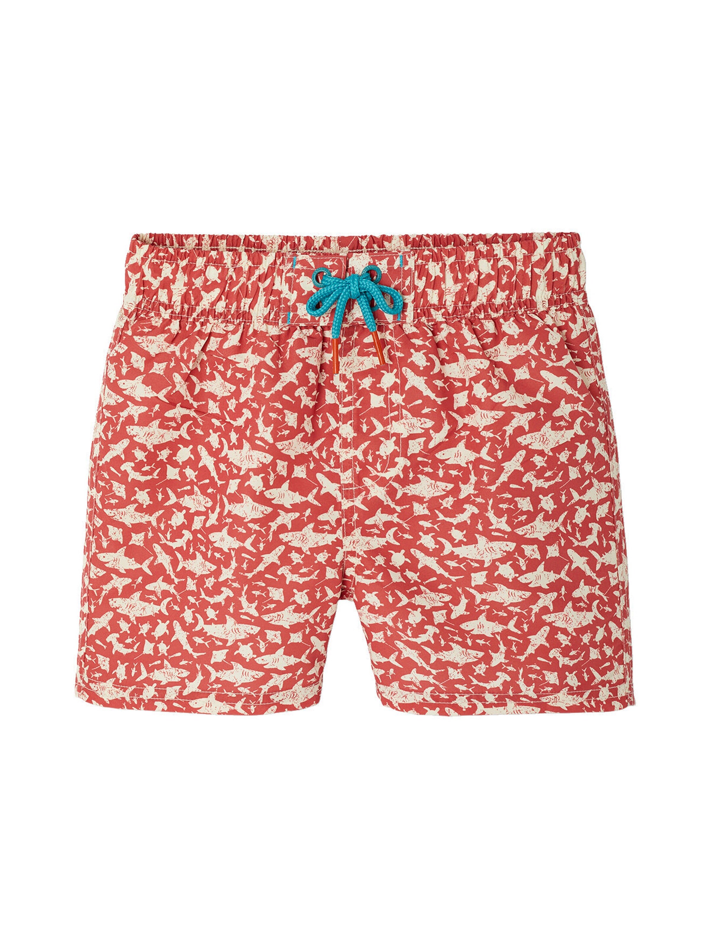 Vertbaudet Jungen Badehose mit Hai-Motiven terrakotta farbe