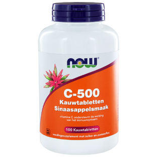 NOW C-500 Sinaasappelsmaak Kauwtabletten 100ST