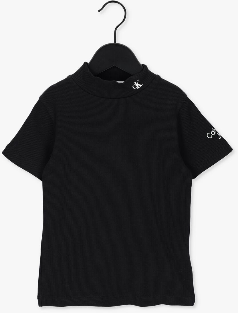 CALVIN KLEIN zwarte calvin klein t-shirt mock neck rib top