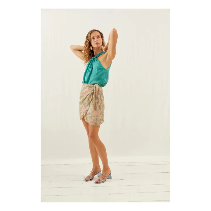 Louise Misha Jupe Métallisée Charlie - Collection Femme | Vert kaki