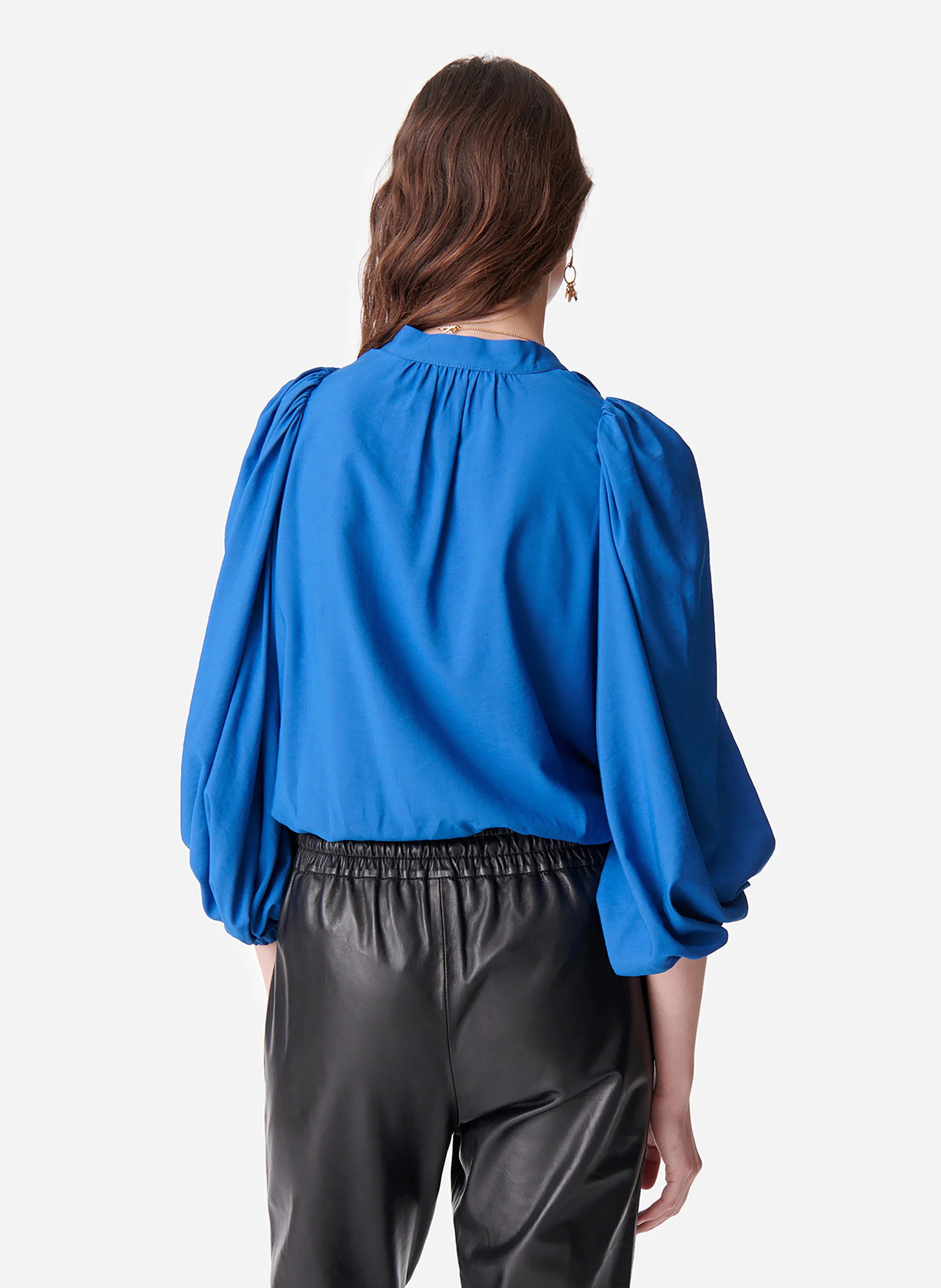 BELL - Blouse col V droite | Bleu