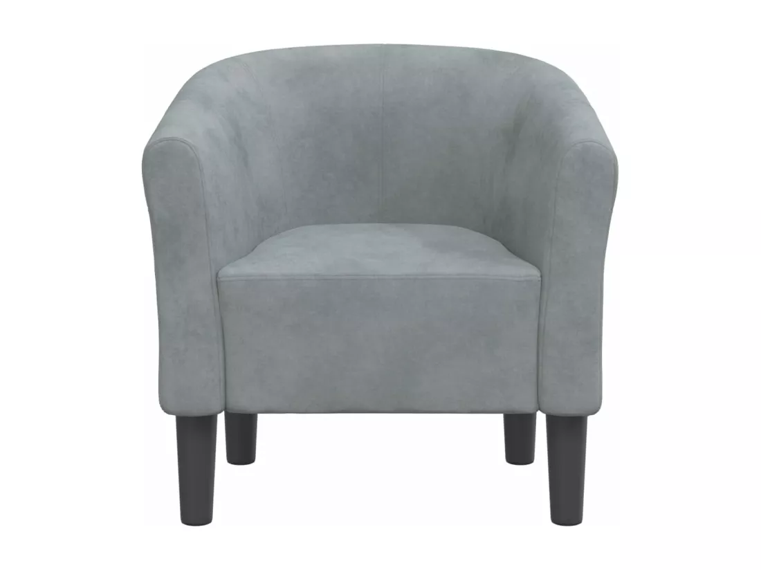 Fauteuil cabriolet gris foncé velours