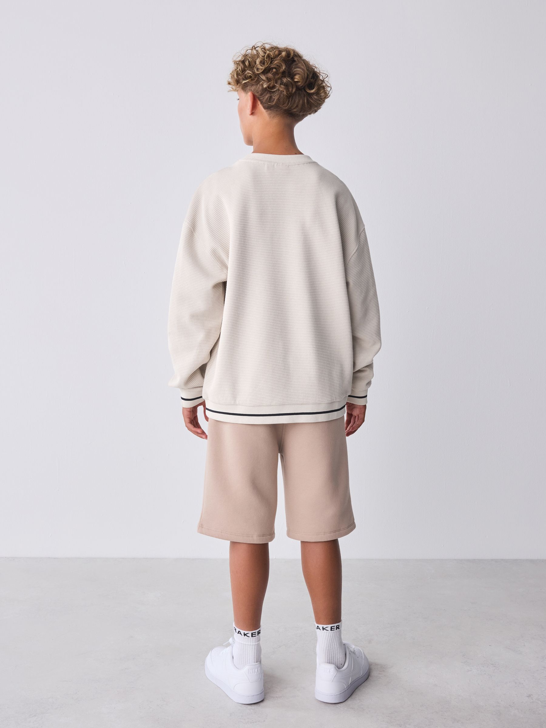 Pastelgeel - Baker by Ted Baker Textured Sweatshirt and Short Set