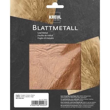 KREUL Blattmetall Kupfer 140 x 140 mm 6 Blatt