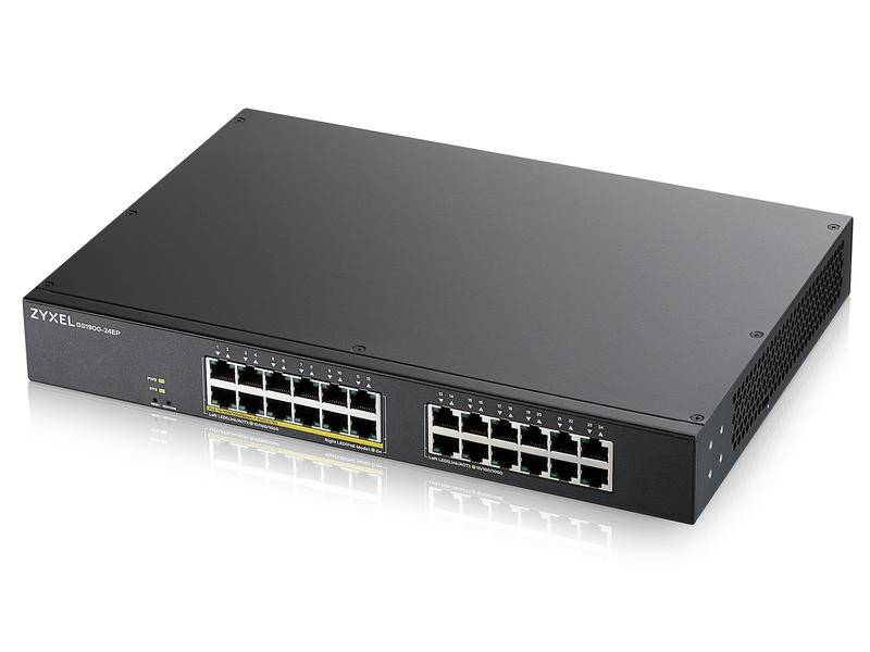 Zyxel PoE  Switch GS1900-24EP 24 Port Web-managed Switch mit 12 PoE-fähigen Gigabit-Ports