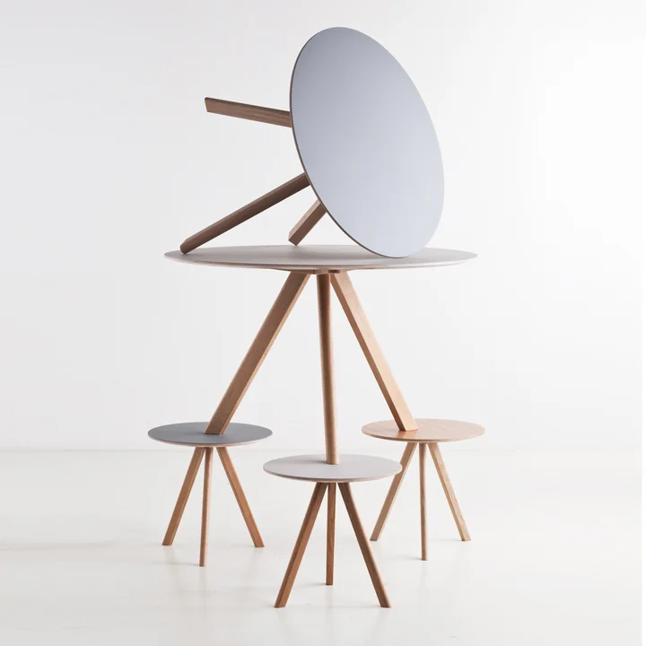 HAY - Copenhague CPH20 2.0 Tisch Ø 120 cm, Eiche lackiert / Linoleum grau