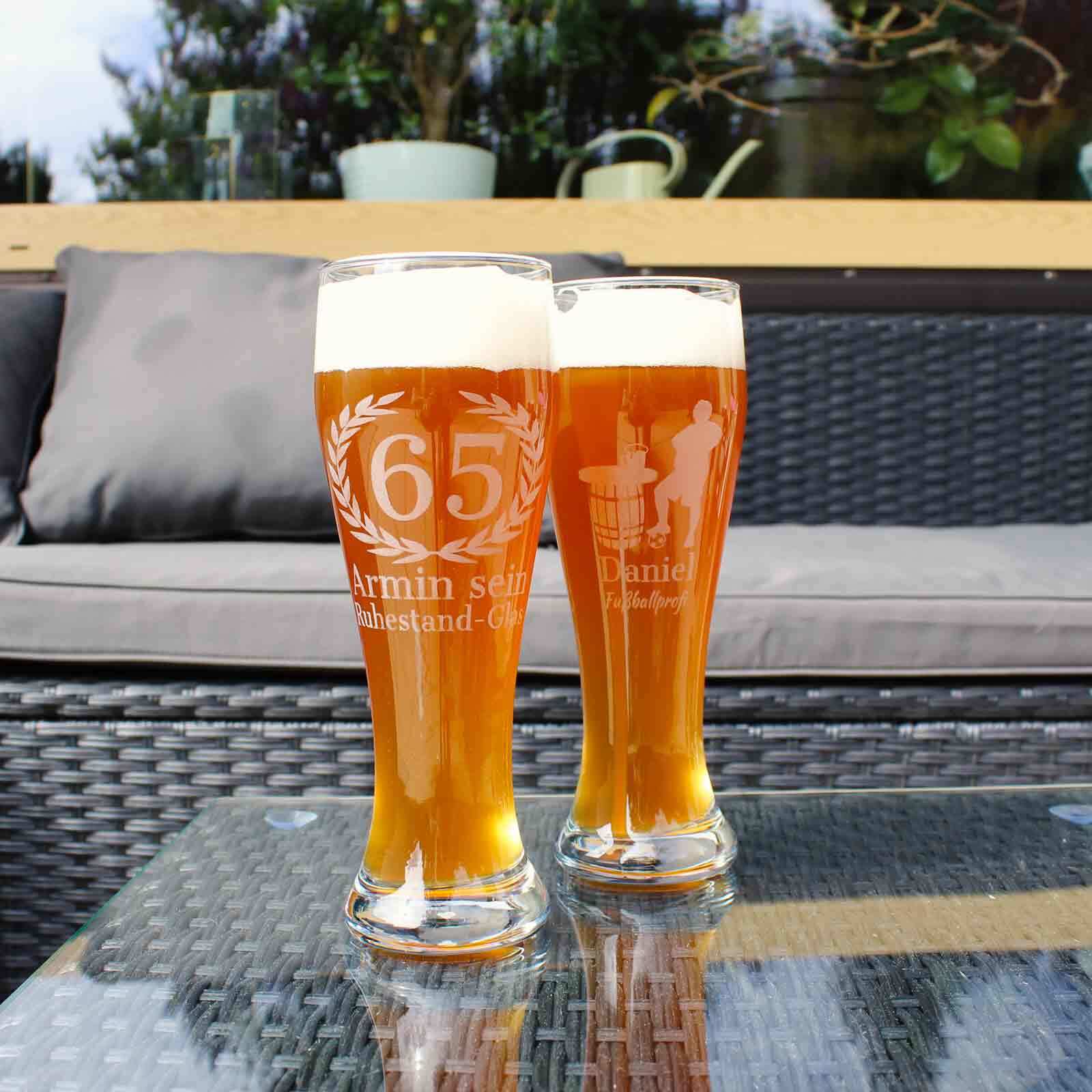 LUXENTU Weizenbierglas mit Gravur 70. Jubiläum 0,5 l
