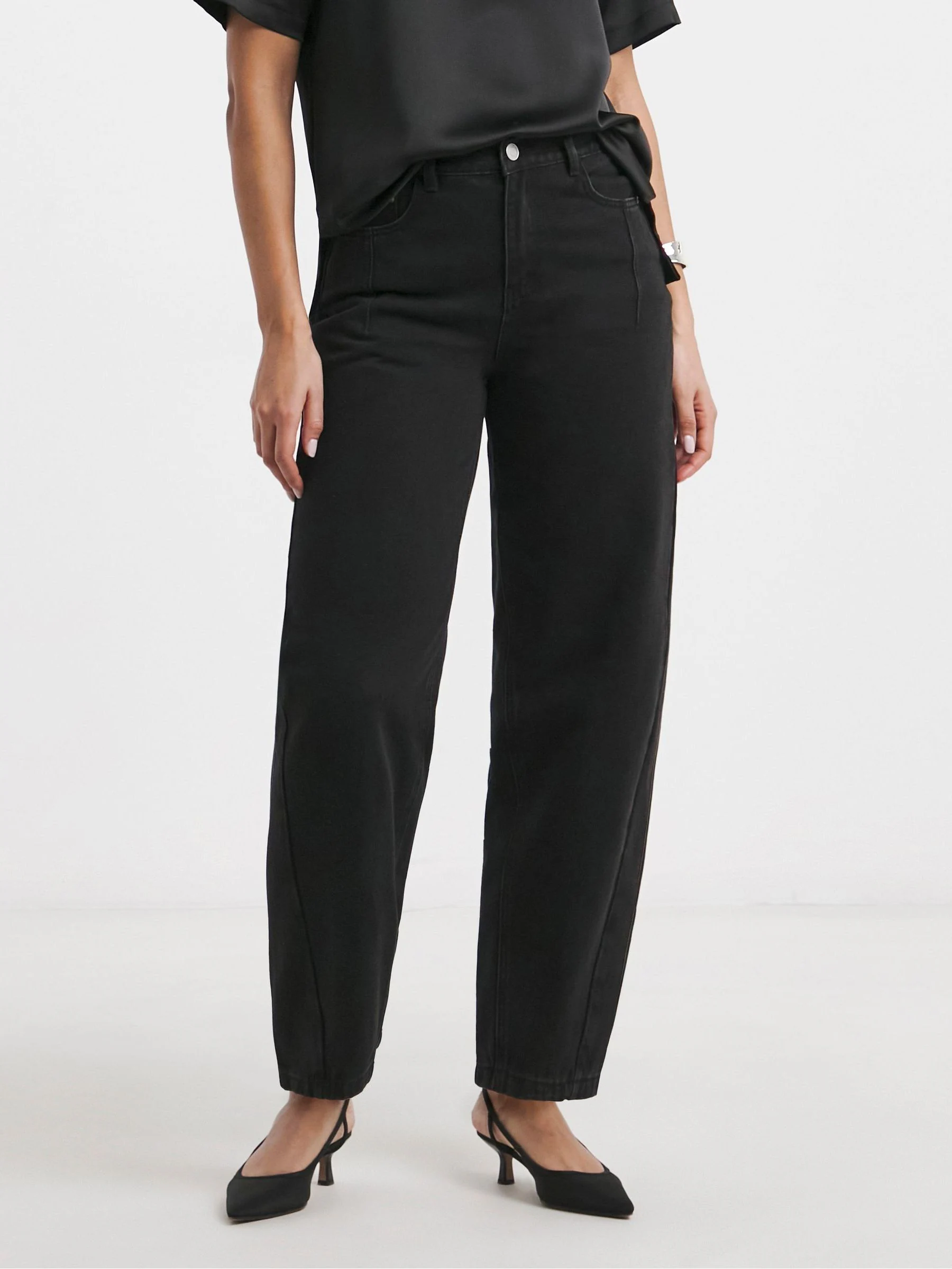 Simply Be 100% Cotton Barrel Leg Jeans