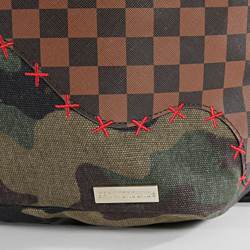 Sac A Dos Shark Shape Check 910B4293 Vert Kaki Camouflage