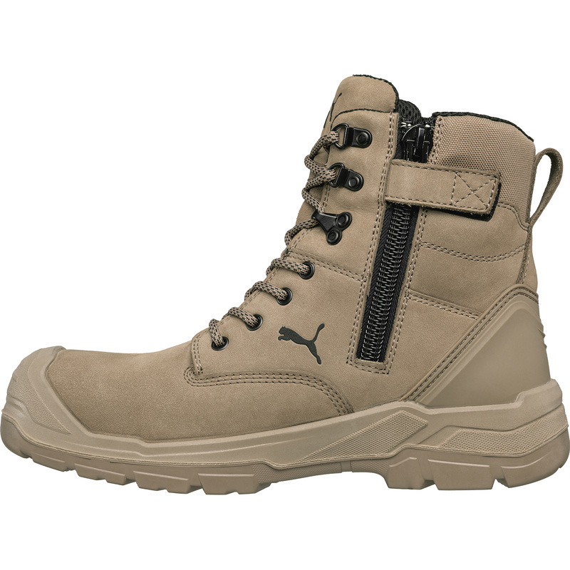 Puma Conquest veiligheidsschoenen met rits S3 high HRO SRC 40* stone