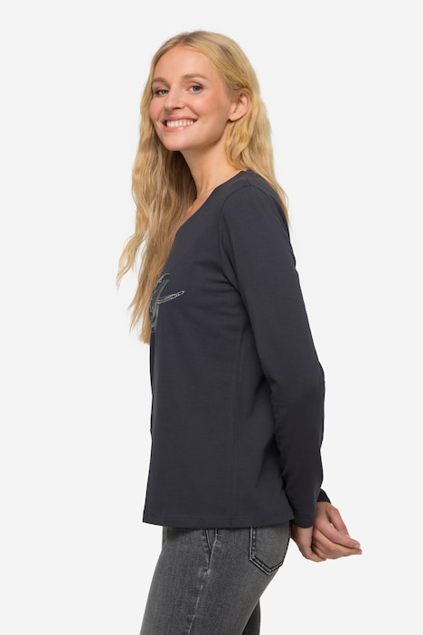 T-Shirt, Wal, Rundhals, Langarm