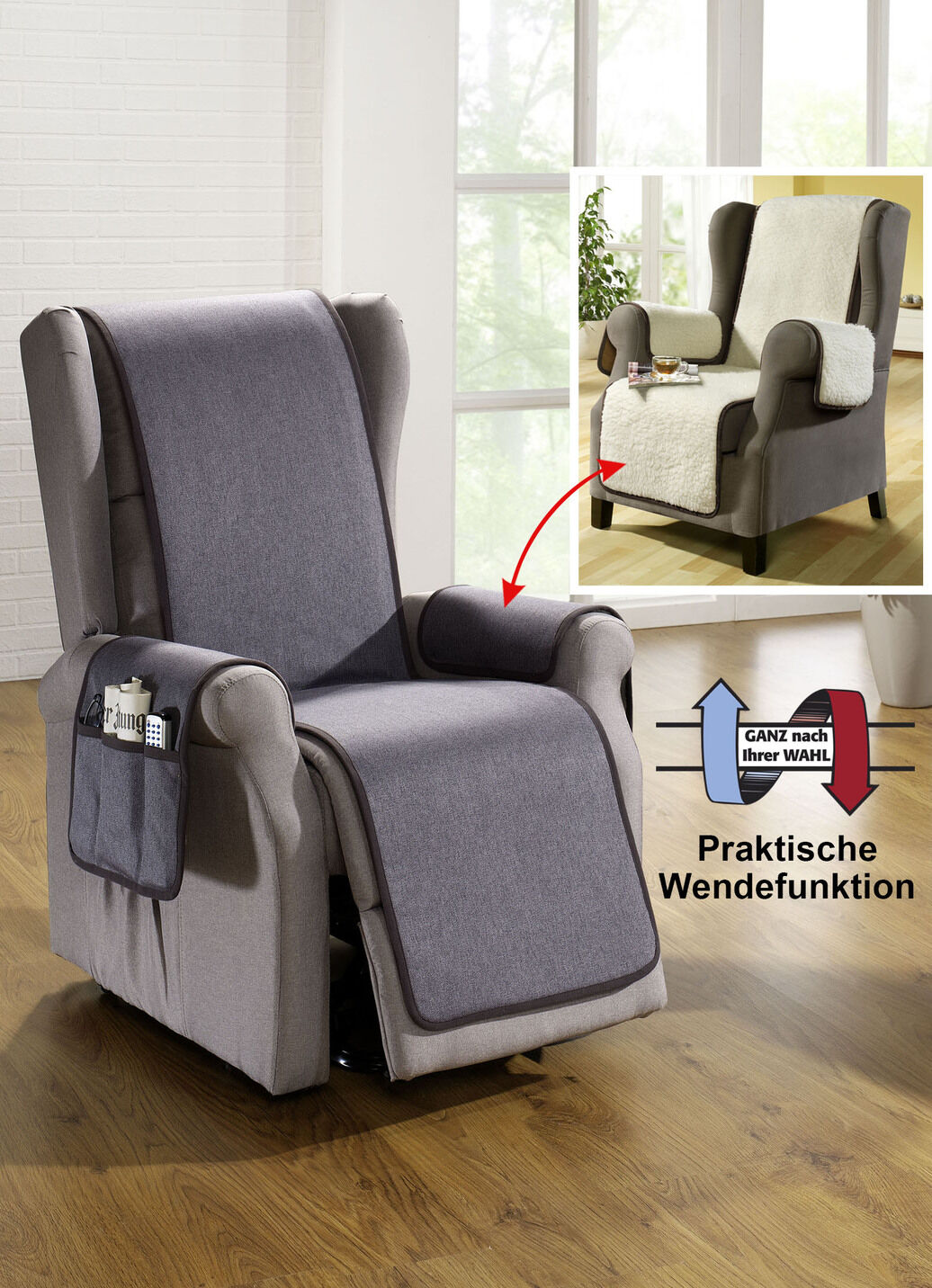 Wende-Schoner mit Bandeinfassung
