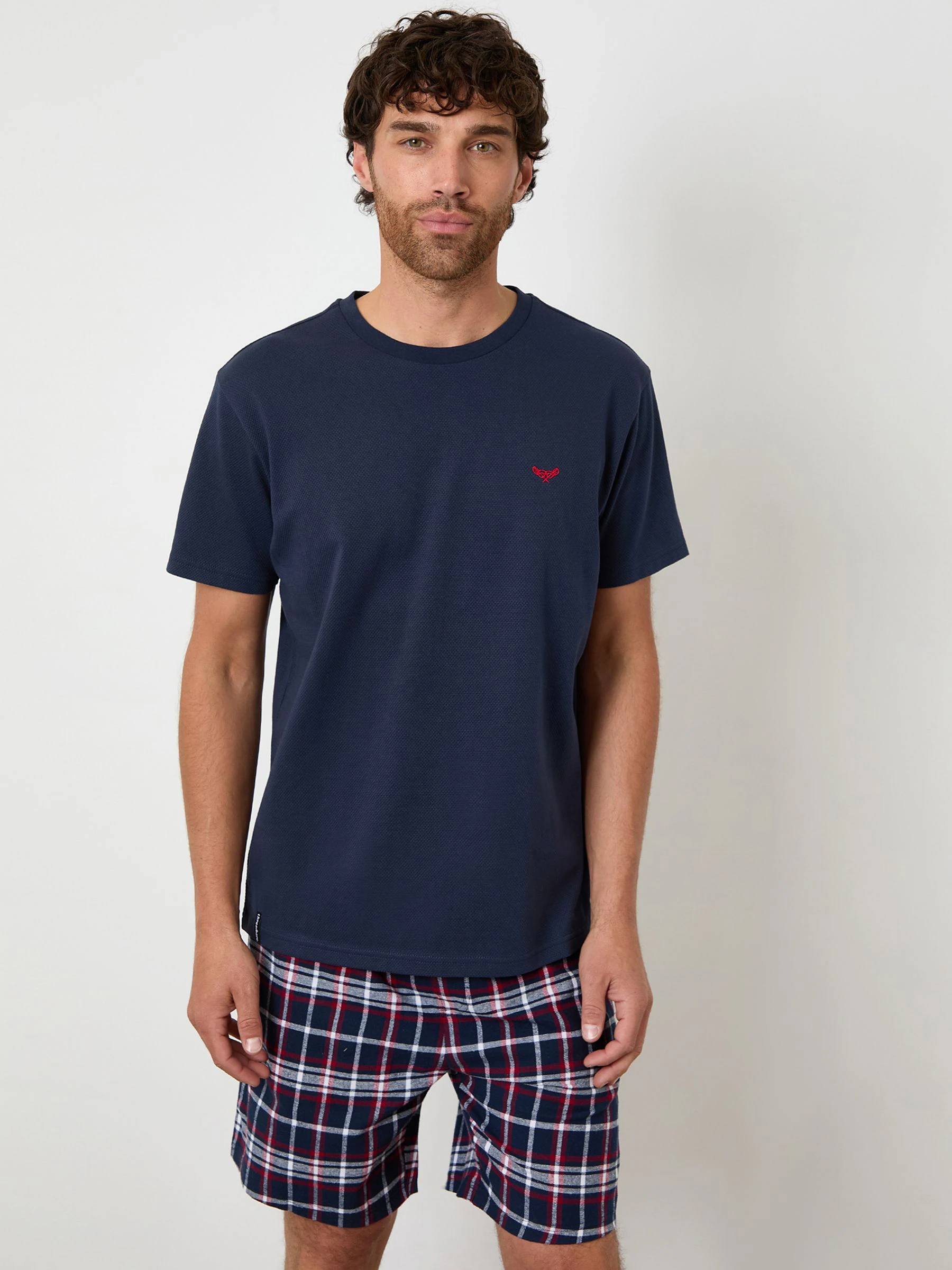 Threadbare Textured Check Shortie Pyjamas Set 2 Pack