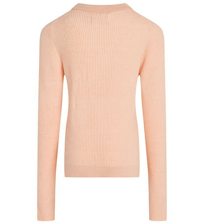 Calvin Klein Bluse - Strik - Rib - Polo Collar - Pink Sand