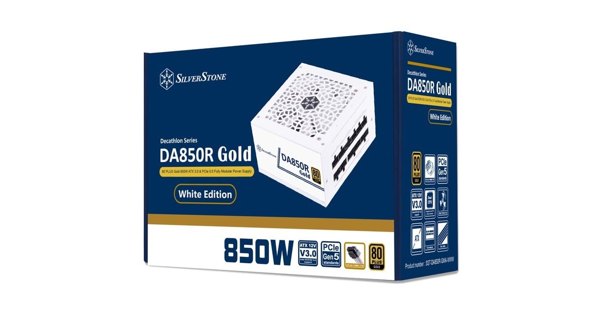 SilverStoneSST-DA850R-GMA-WWW modulaire 850 watt voeding   (Wit, 4x PCIe)