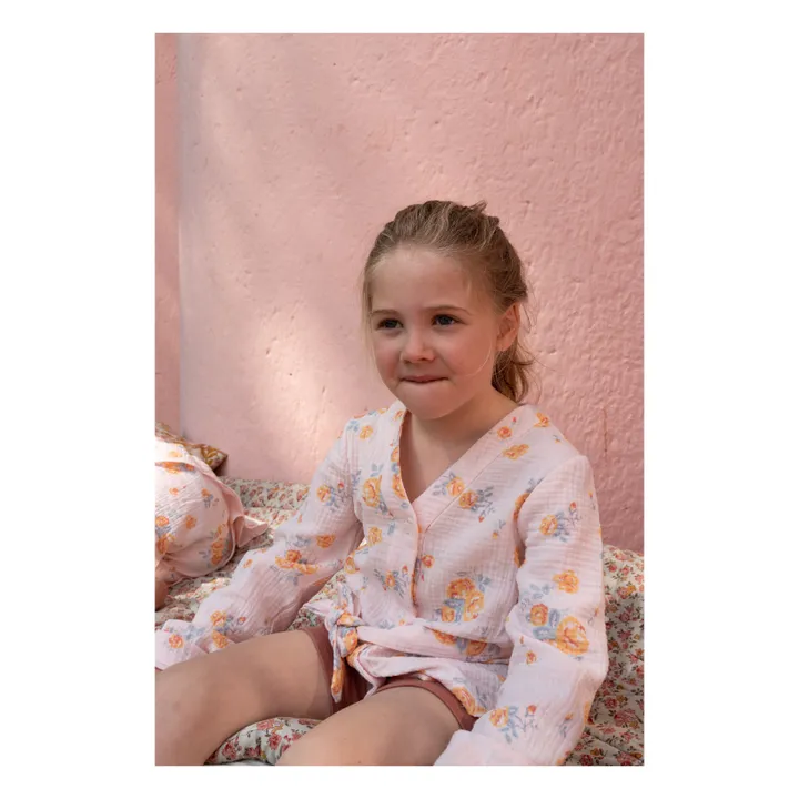 Risu Risu Kimono Luna Gaze de Coton Bio | Rose pâle
