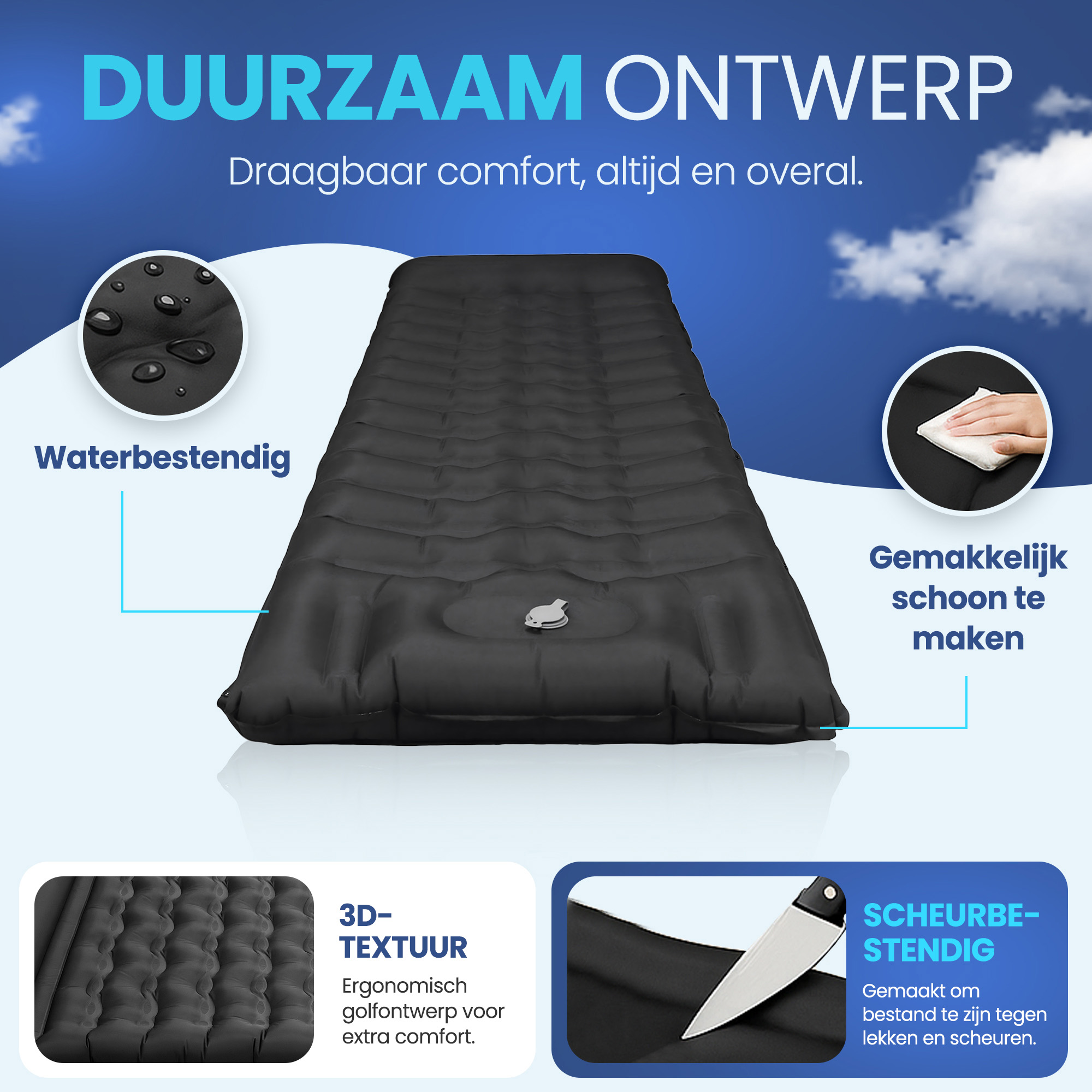 FLOAT Nomadic 1 persoons slaapmat met voetpomp