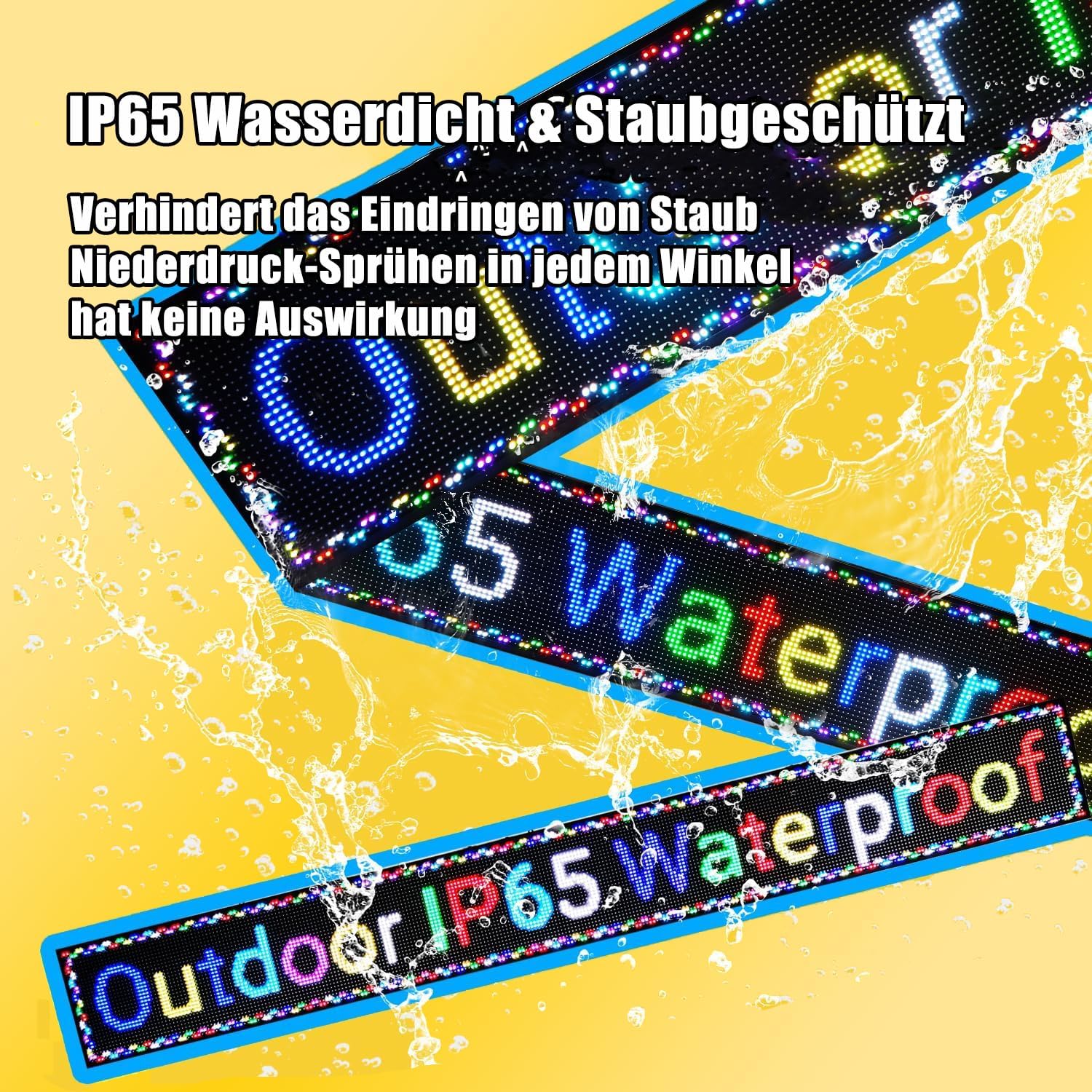 P10 Programmierbares LED-Schild | 96x16 cm SMD-Digitaldisplay mit Neon-Optik | 4000cd/m² Hochhelle Anzeige | IP65 Allwetter led-Werbeschild Für Werbetafeln, „Geöffnet-Schilder & Wohndekoration