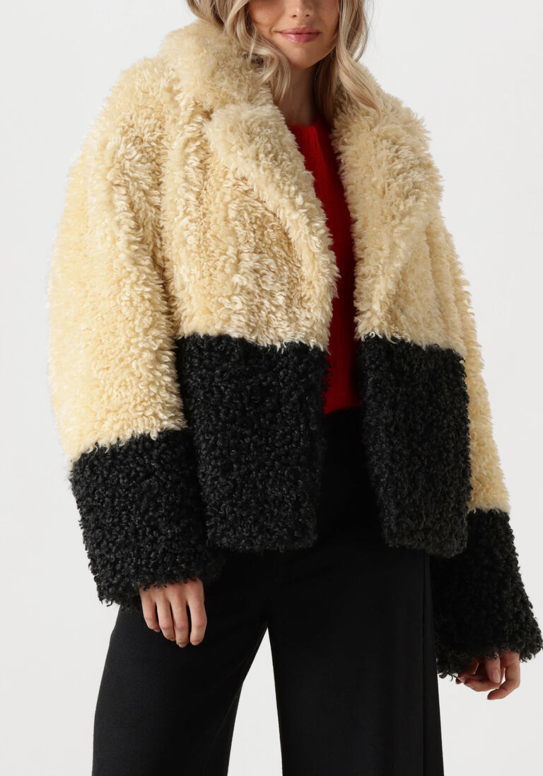beige stand studio teddy jas jubel jacket