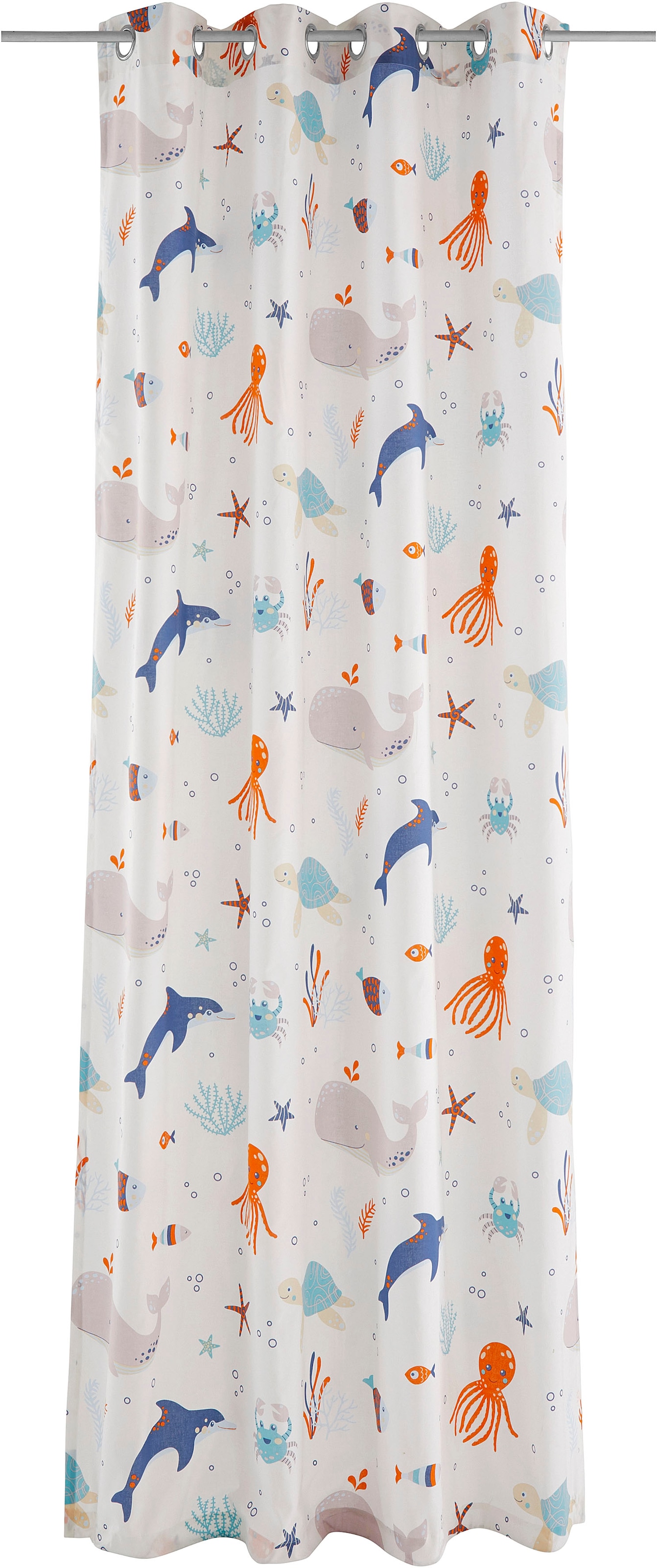 GOODproduct Gardine »OCEAN« Ösen 1 Stk. tlg. Kindergardine einseitig mit Meerestieren bedruckt, Tiere