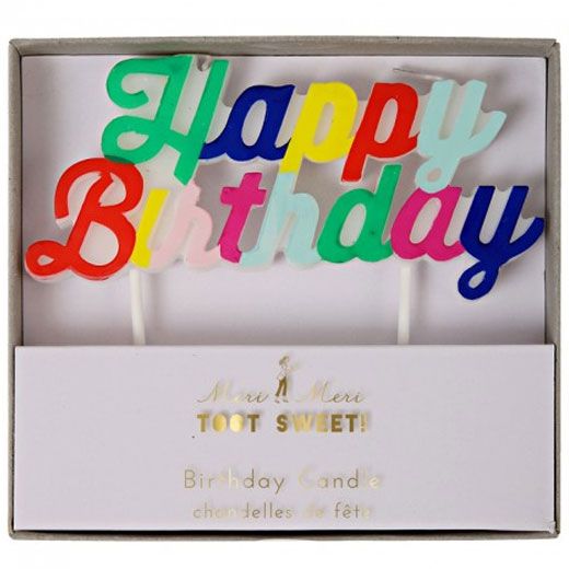 Meri meri taartkaars happy birthday multi 45-2100