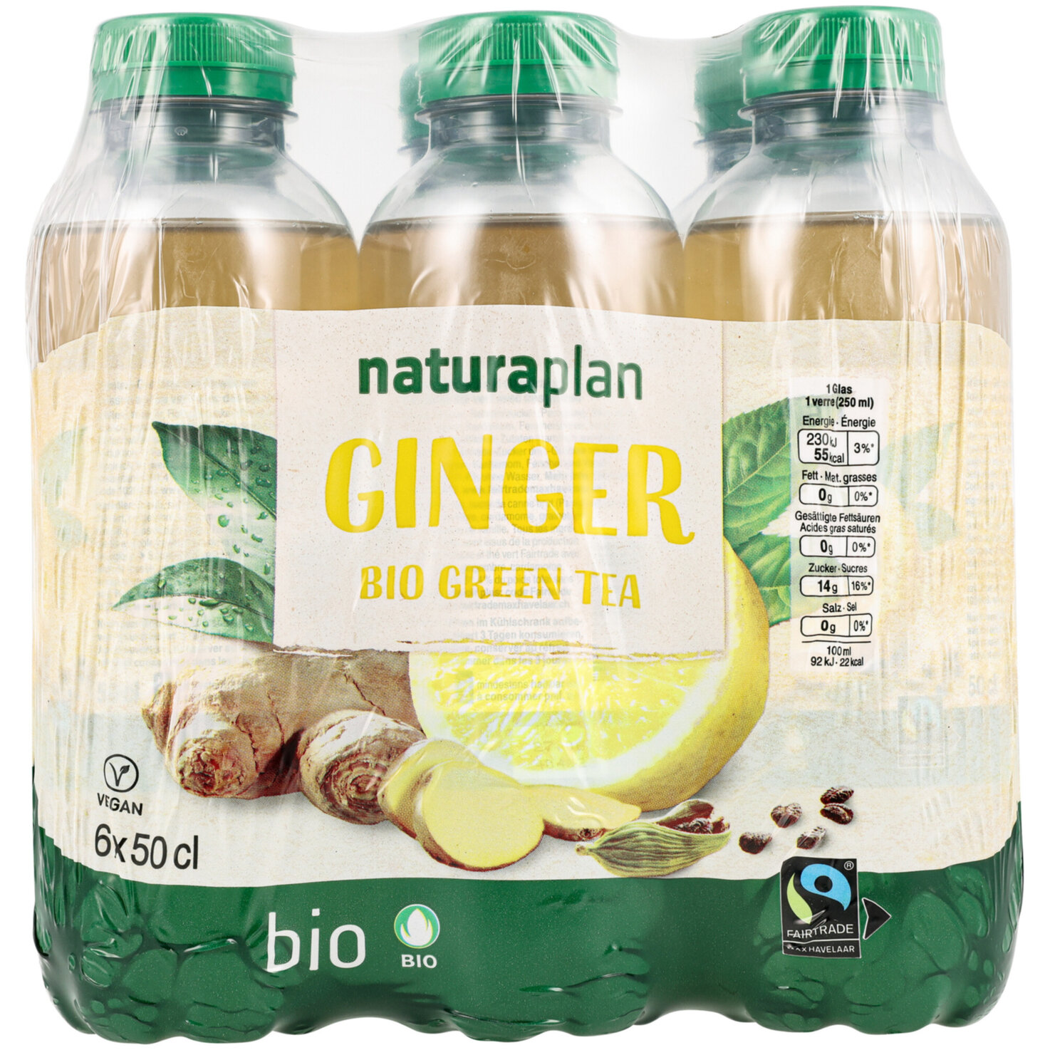 Naturaplan Organic Ginger Green Ice Tea 6x50cl