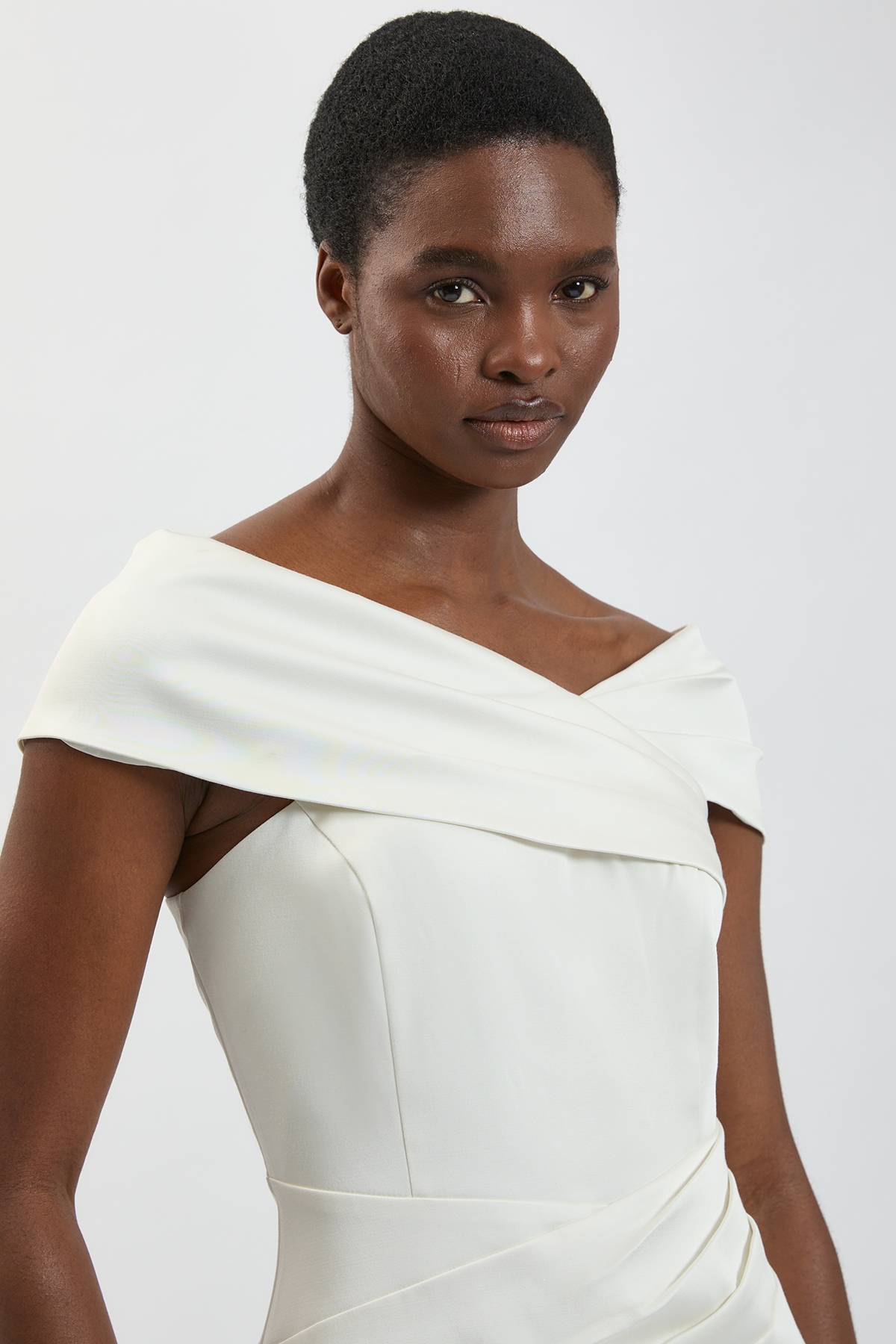 KarenMillen Robe Longue Sirène Asymétrique En Satin Drapé Ajusté