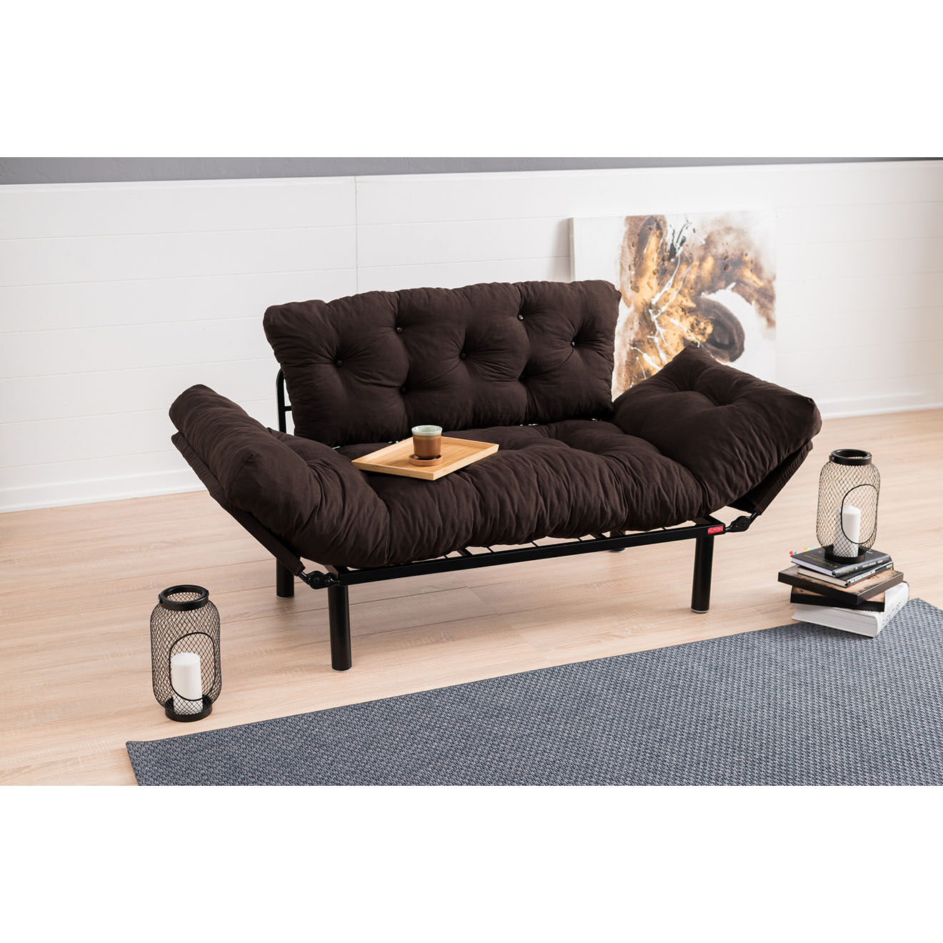 Atelier del Sofa Canapé 2 places convertible Nitta marron - 155x85x73 cm