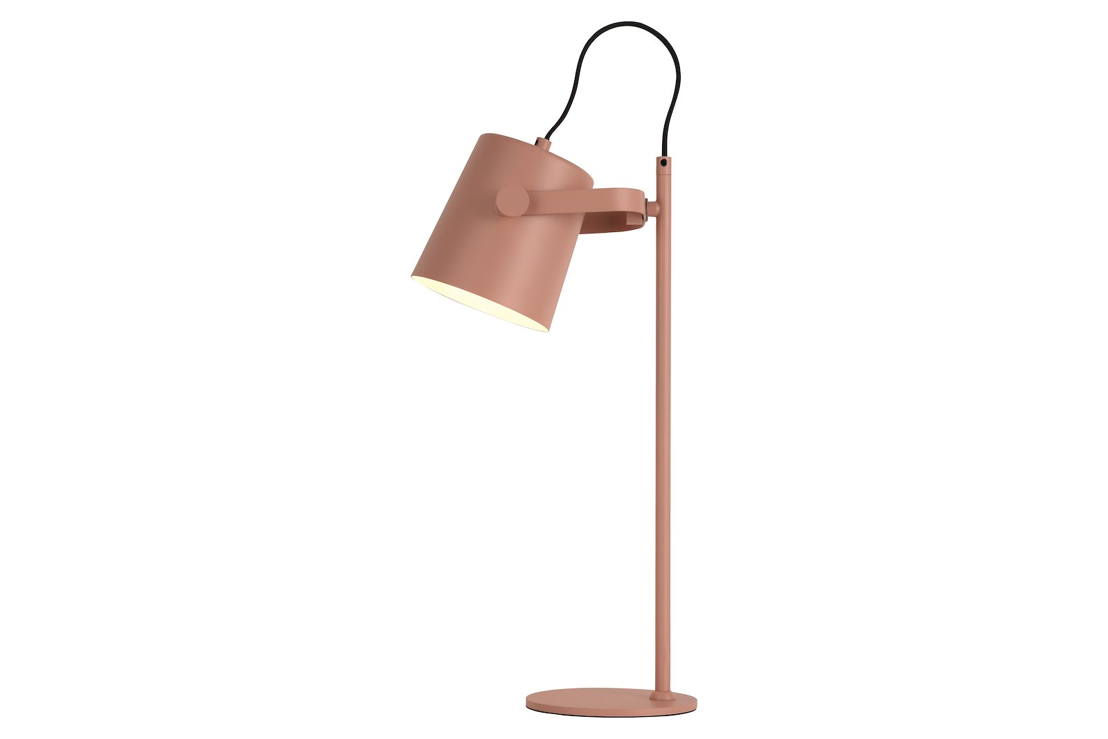 Barnsley bordlampe Rosa farget med ledning og bryter E27 Max 28W