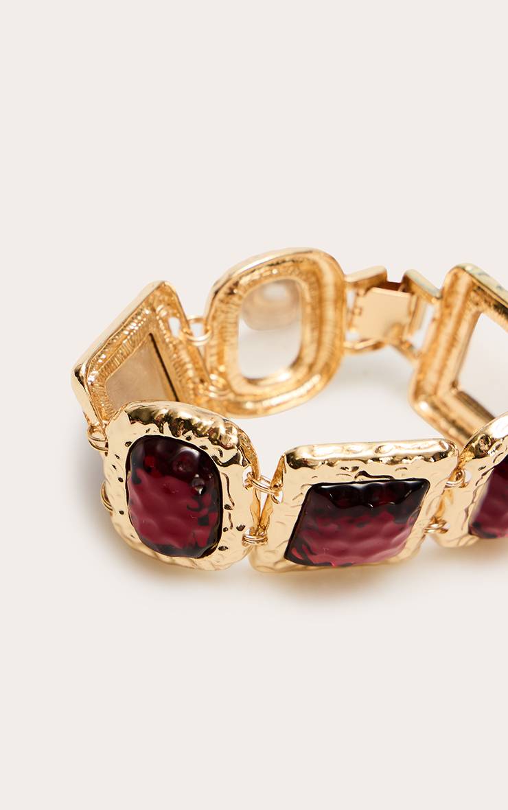 Doré Bracelet Imposant Bordeaux Fondu