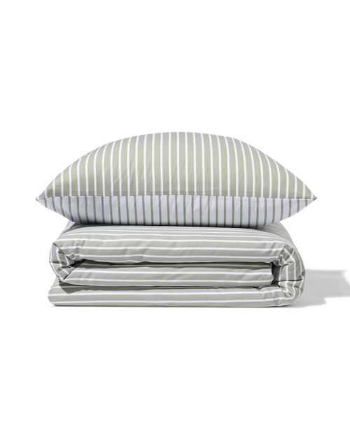 housse de couette en coton doux 140x200/220 rayée vert