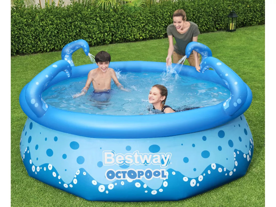 Piscine Gonflable pour Enfants Bestway OctoPool 274x76 cm avec 4 Tentacules Couleur Bleu avec Capacité de 3153 Litres