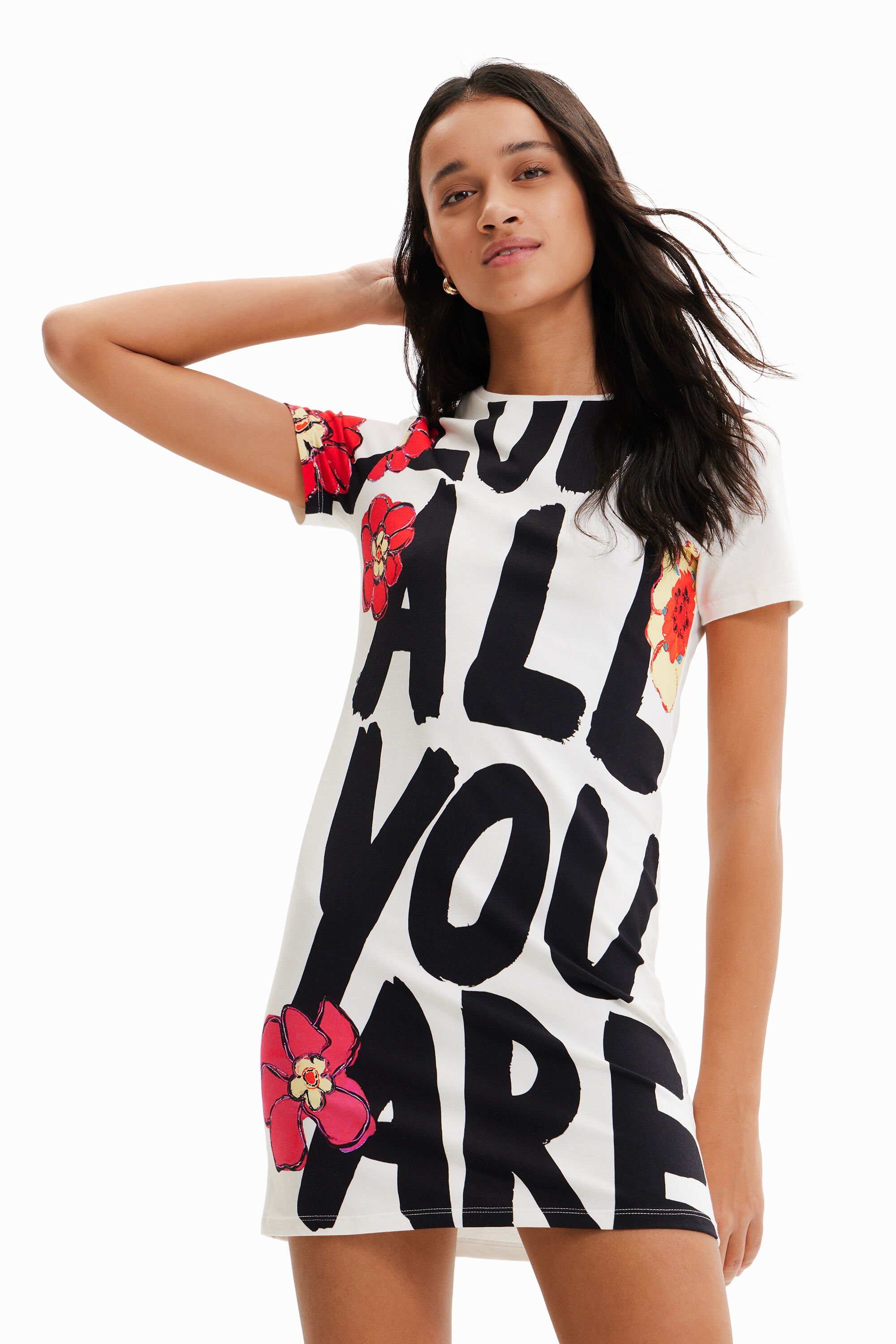 Robe t-shirt ajustée message