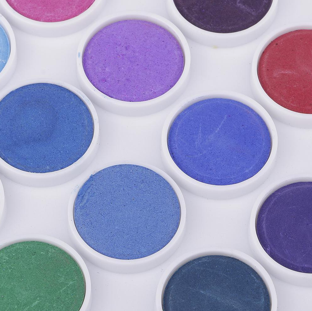 Künstler Aquarell Malkasten Wasserfarben Palette inkl. Pinsel - Bunt