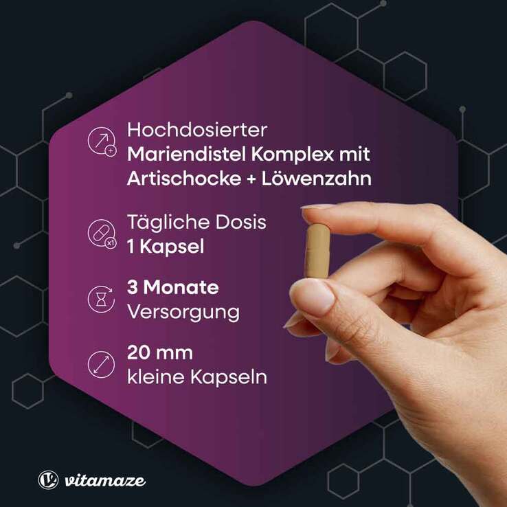 Mariendistel Komplex Artischocke + Löwenzahn veg.Kps, 90 St