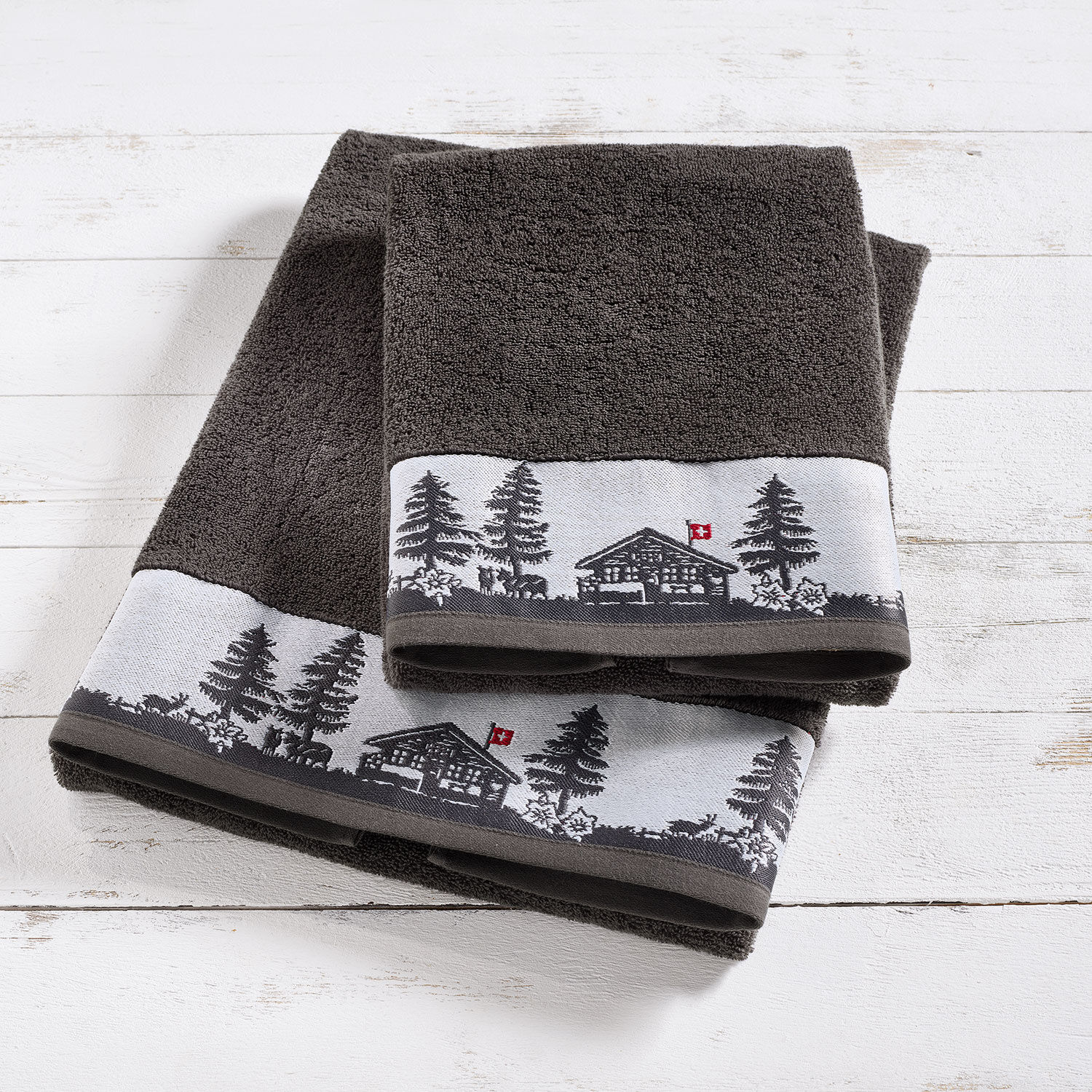 Frottierwäsche mit Jacquard-Bordüre