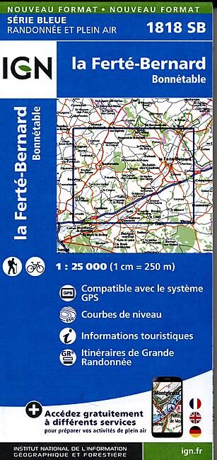 IGN - 1818 SB LA FERTE BERNARD 1 25 000