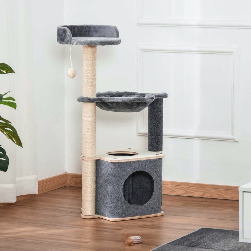 Centro de Atividades para Gatos Cinzas