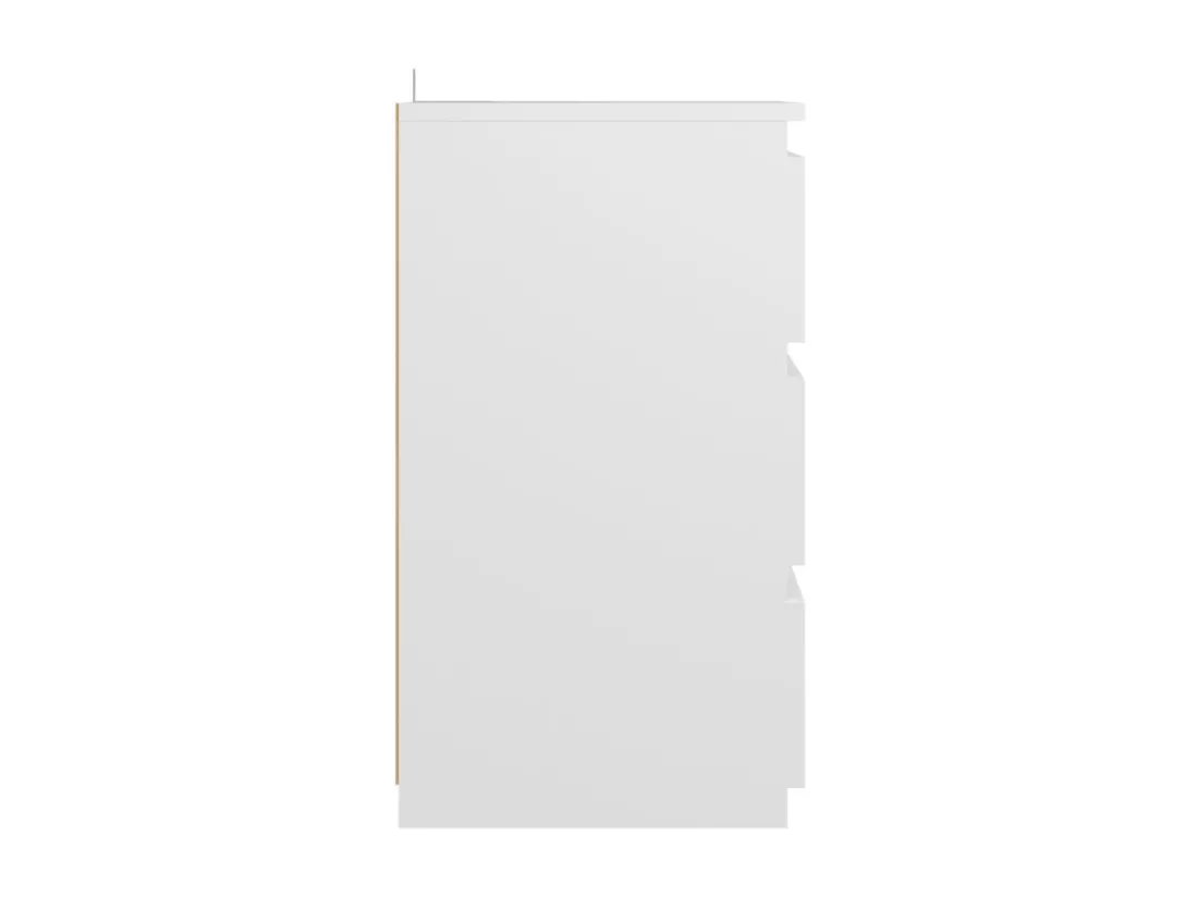 Tables de chevet 2 pcs Blanc 40x35x62,5 cm Aggloméré