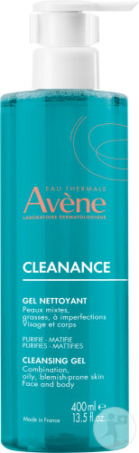 Avène Cleanance Gel Nettoyant Matifiant Purifiant Peau Grasse 400ml