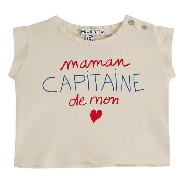Emile et Ida T-shirt Maman Capitaine | Ecru