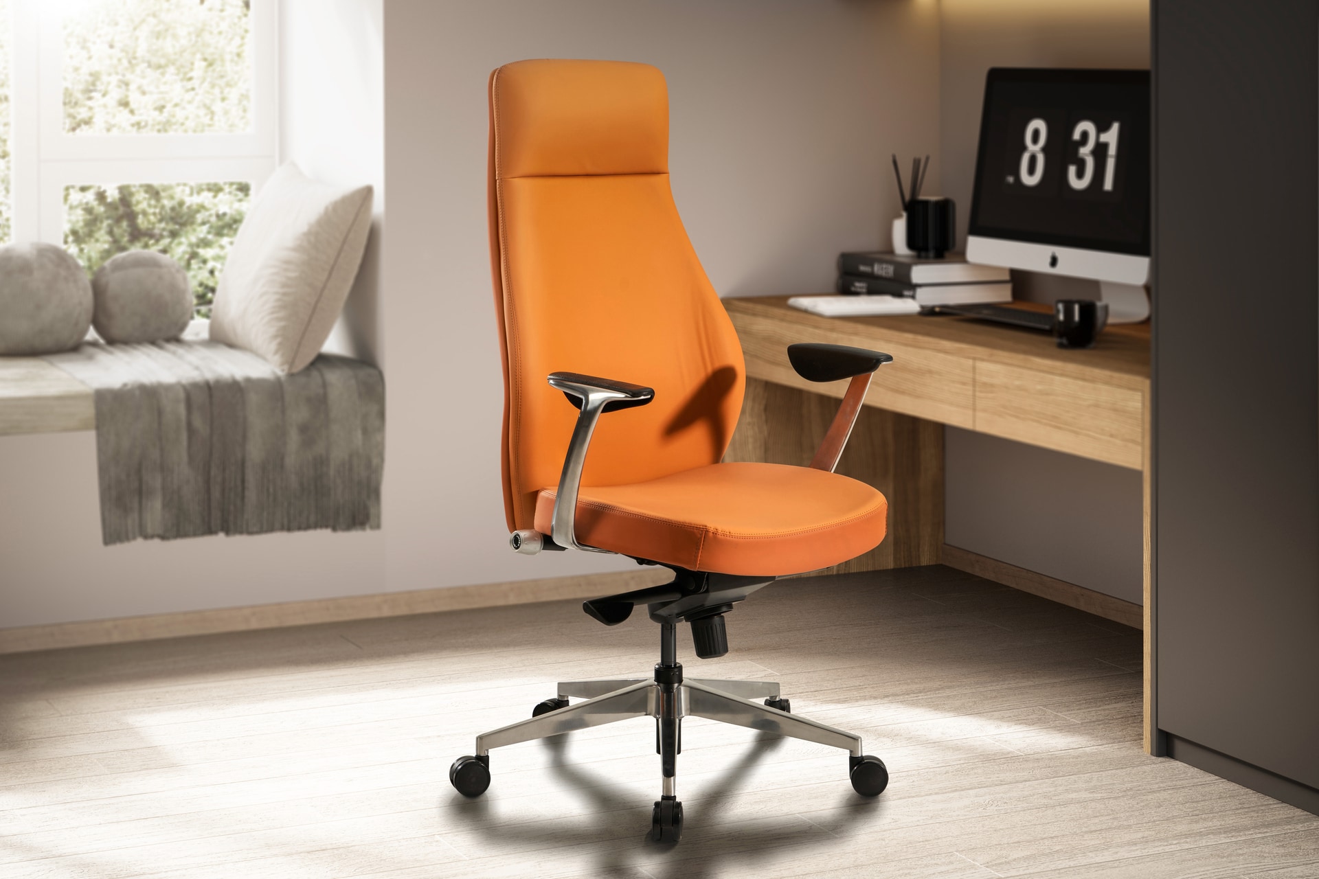 CASAVANTI Bürostuhl 74x125x74 cm Kunstleder braun